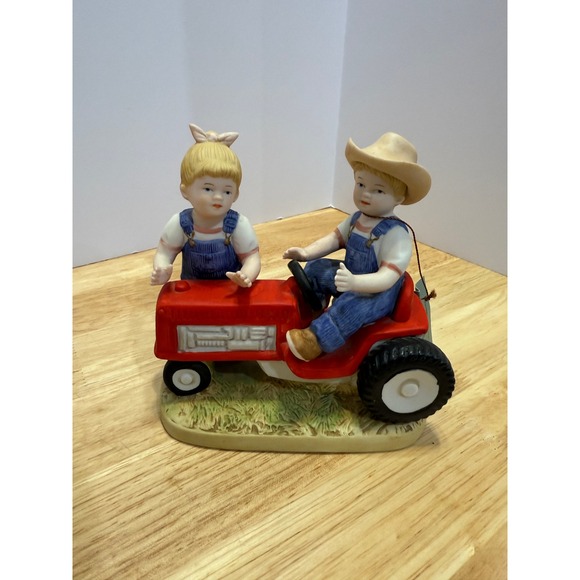 Home Interiors Other - HOMCO Home Interiors "First Tractor!" #1525 – Denim Days – 1985 – Debbie & Danny
